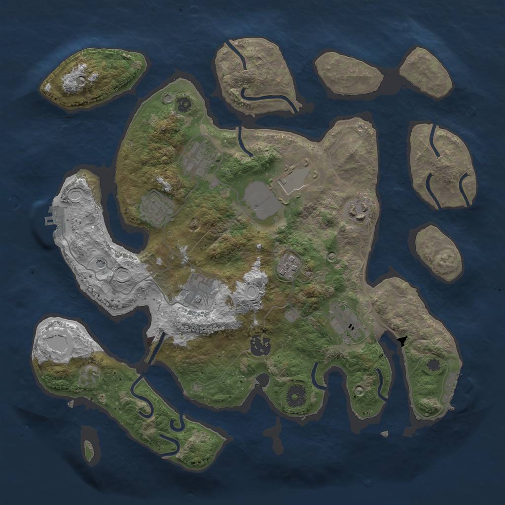 Rust Map: Procedural Map, Size: 3500, Seed: 434055, 19 Monuments