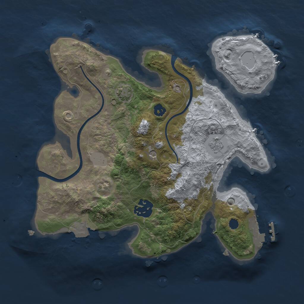 Rust Map: Procedural Map, Size: 2500, Seed: 683721, 6 Monuments