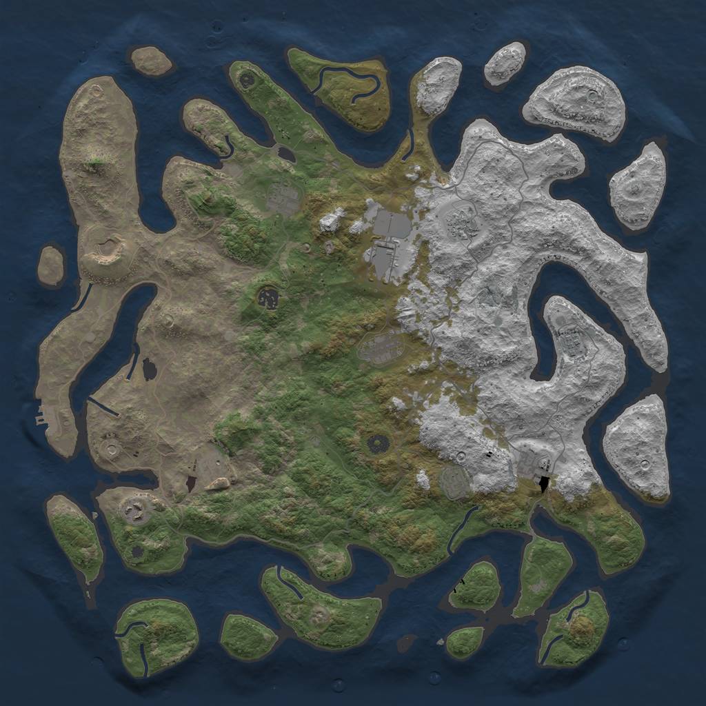 Rust Map: Procedural Map, Size: 5000, Seed: 45345891, 15 Monuments