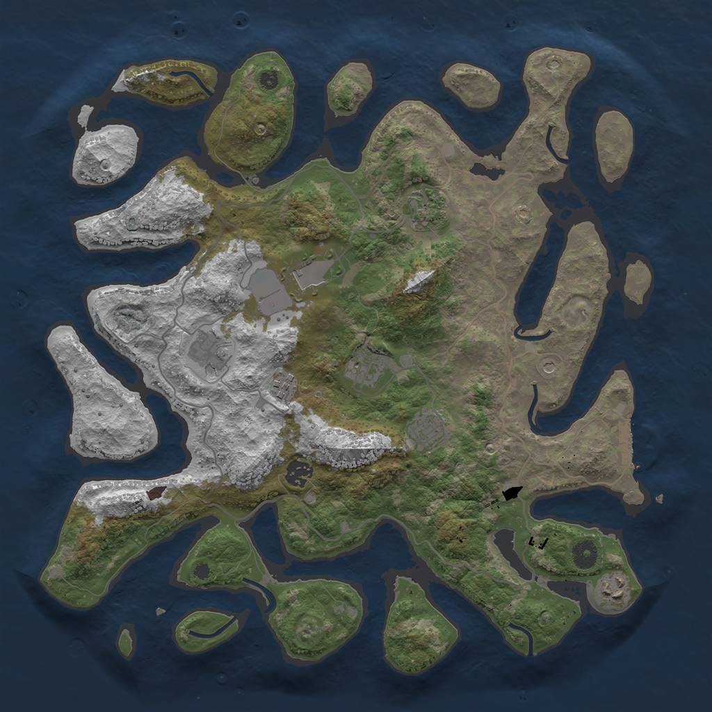 Rust Map: Procedural Map, Size: 4000, Seed: 634790, 12 Monuments