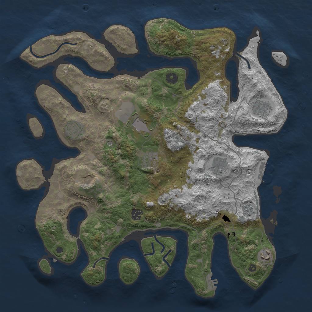 Rust Map: Procedural Map, Size: 4000, Seed: 317600, 14 Monuments