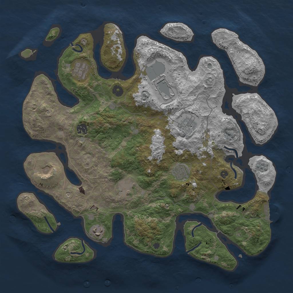 Rust Map: Procedural Map, Size: 4000, Seed: 269821, 13 Monuments