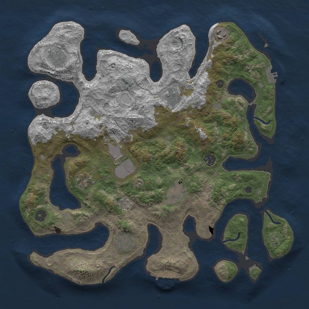 Rust Map: Procedural Map, Size: 4000, Seed: 277972, 17 Monuments