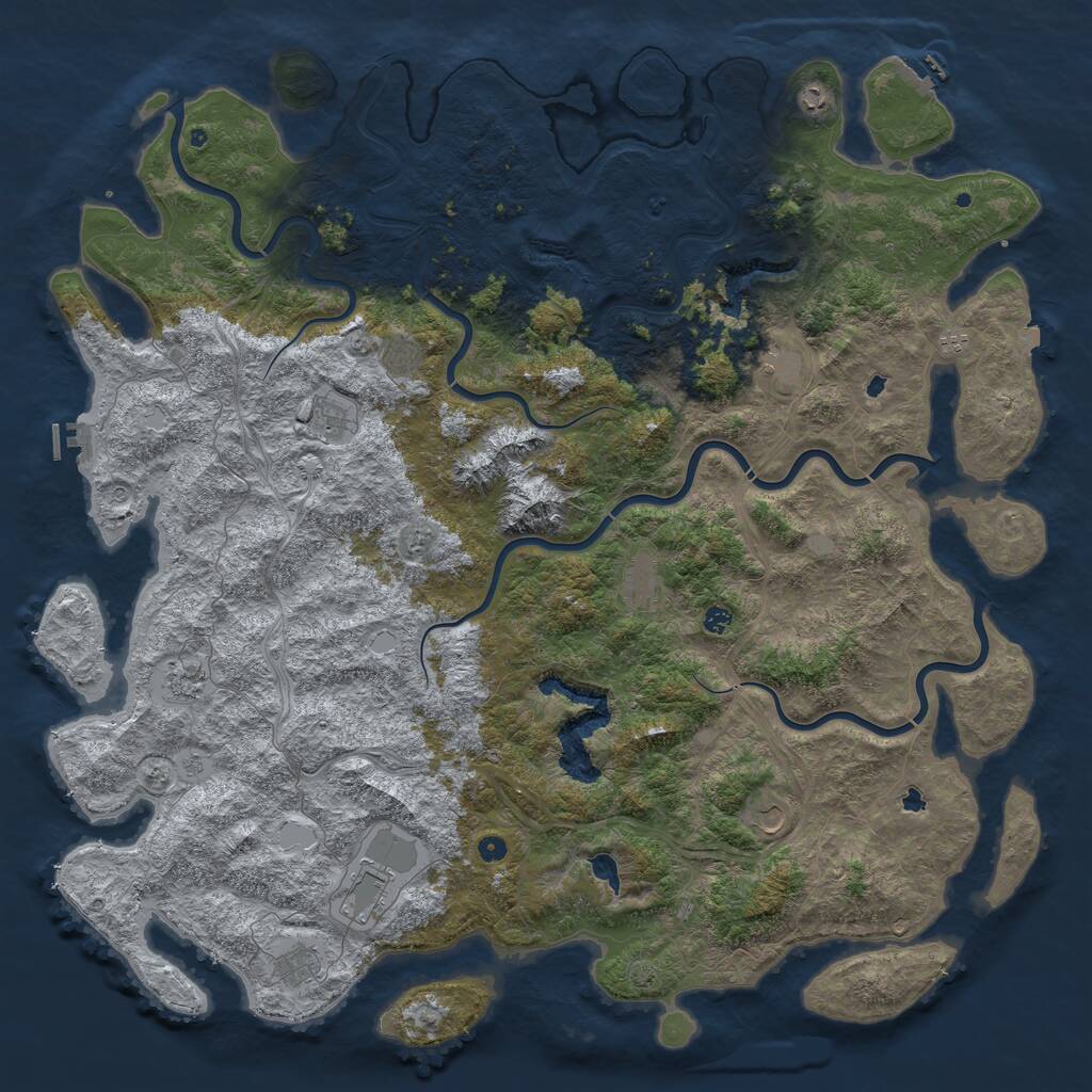 Rust Map: Procedural Map, Size: 6000, Seed: 14858, 17 Monuments
