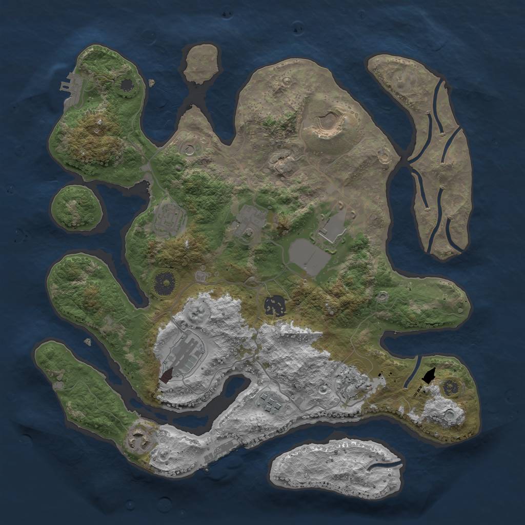 Rust Map: Procedural Map, Size: 3500, Seed: 1506560662, 14 Monuments