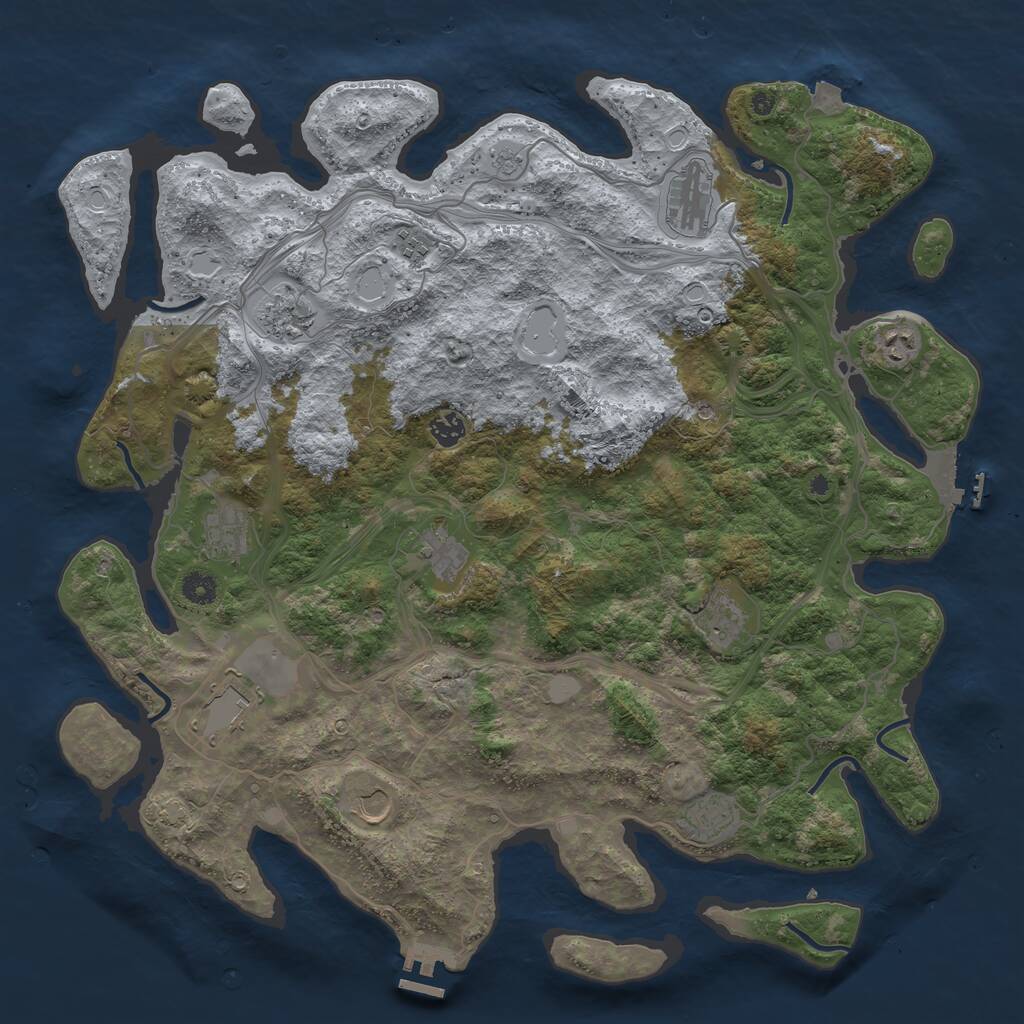 Rust Map: Procedural Map, Size: 4500, Seed: 189949723, 17 Monuments