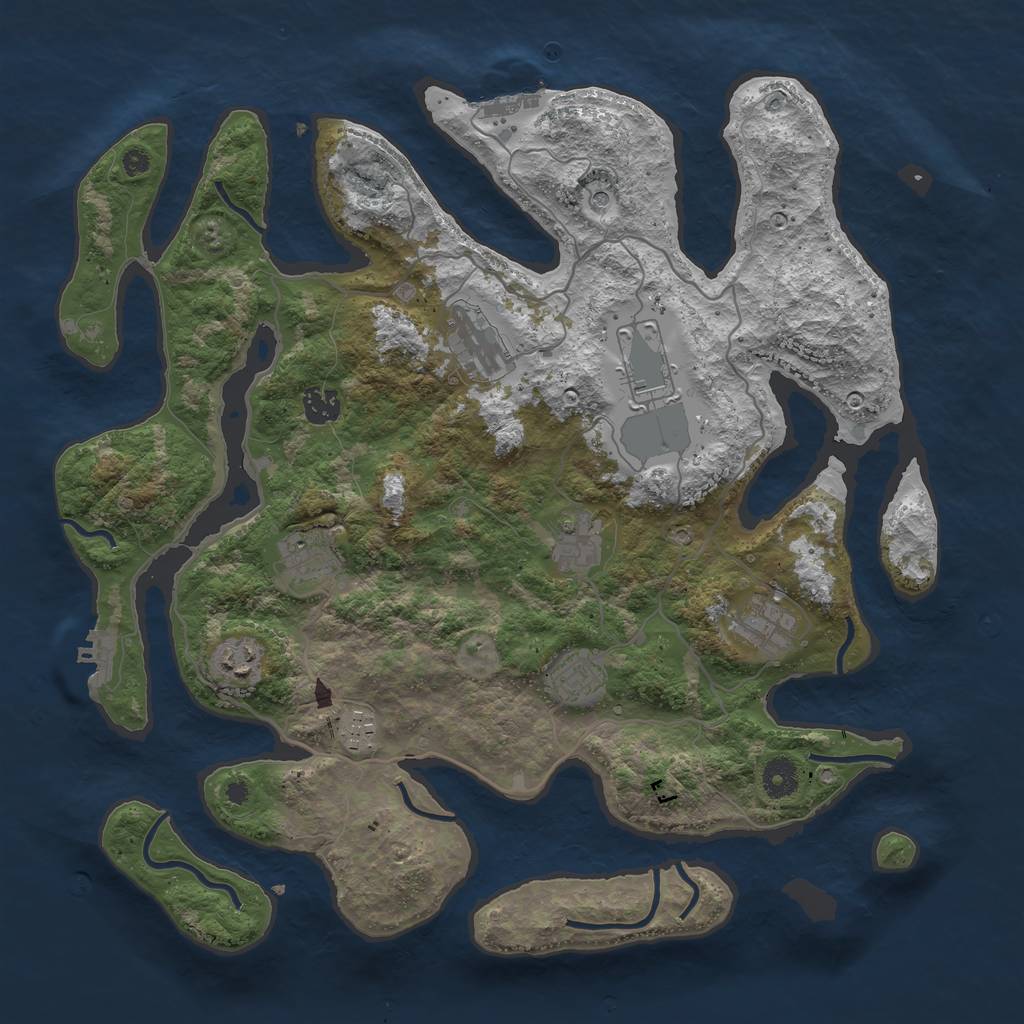 Rust Map: Procedural Map, Size: 4000, Seed: 774553, 14 Monuments