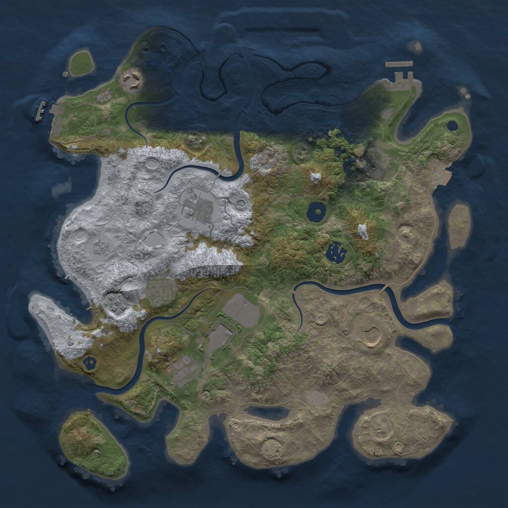 Rust Map: Procedural Map, Size: 3750, Seed: 8988533, 15 Monuments