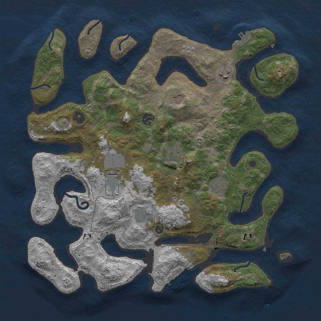 Rust Map: Procedural Map, Size: 4000, Seed: 440682, 13 Monuments