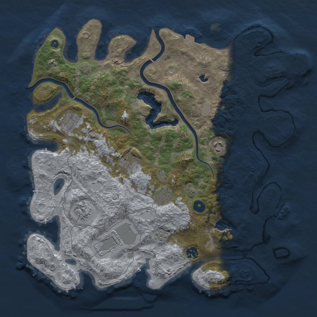 Rust Map: Procedural Map, Size: 4000, Seed: 440682, 14 Monuments