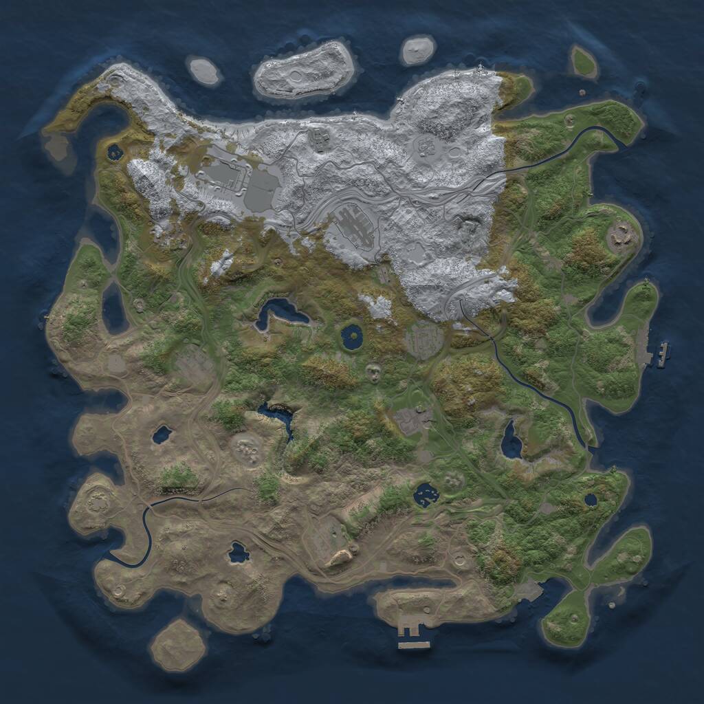 Rust Map: Procedural Map, Size: 4500, Seed: 22806, 16 Monuments