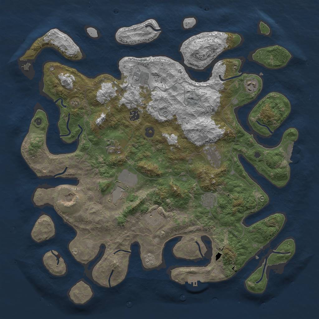 Rust Map: Procedural Map, Size: 4500, Seed: 22806, 21 Monuments