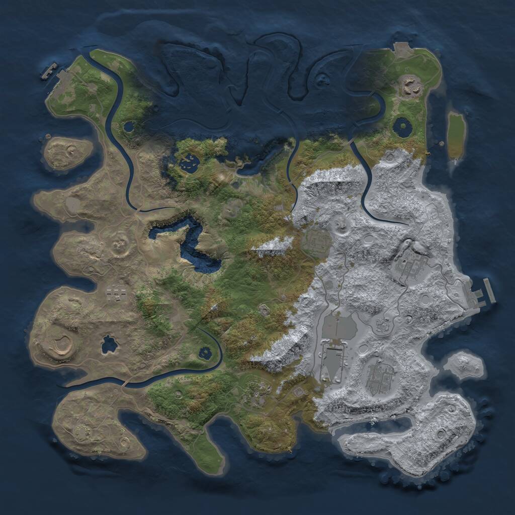 Rust Map: Procedural Map, Size: 4000, Seed: 257927, 15 Monuments