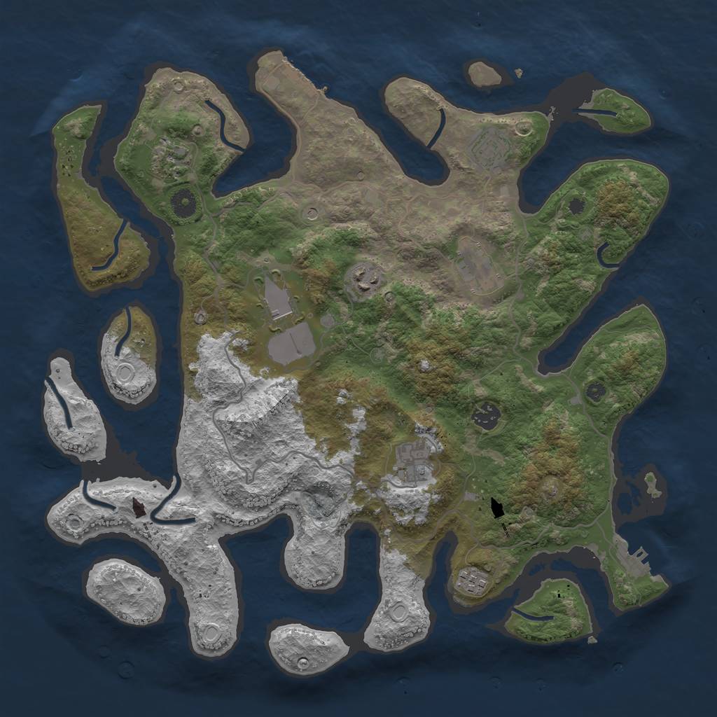 Rust Map: Procedural Map, Size: 4000, Seed: 801541, 19 Monuments