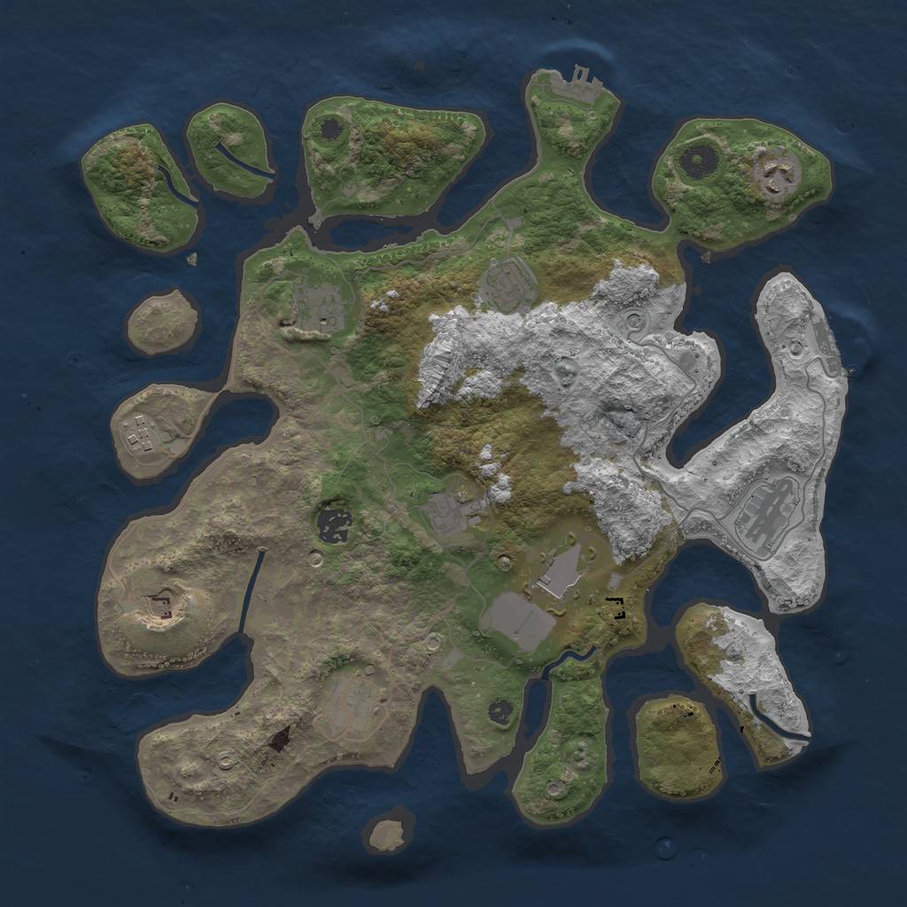 Rust Map: Procedural Map, Size: 3800, Seed: 92806, 15 Monuments