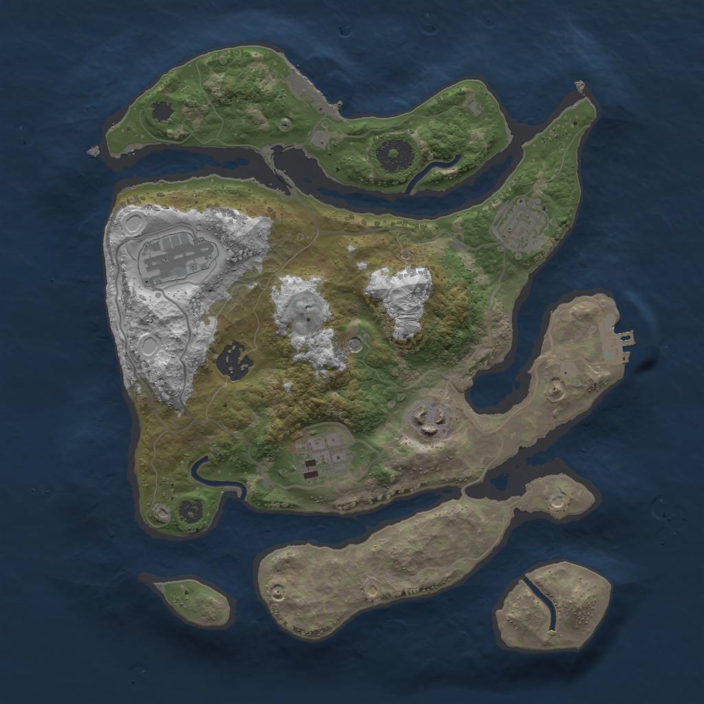 Rust Map: Procedural Map, Size: 3000, Seed: 122232479, 13 Monuments