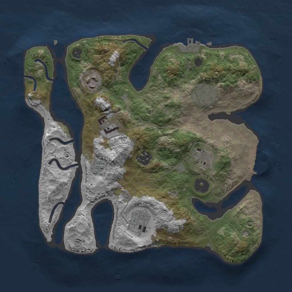 Rust Map: Procedural Map, Size: 3000, Seed: 311556840, 17 Monuments