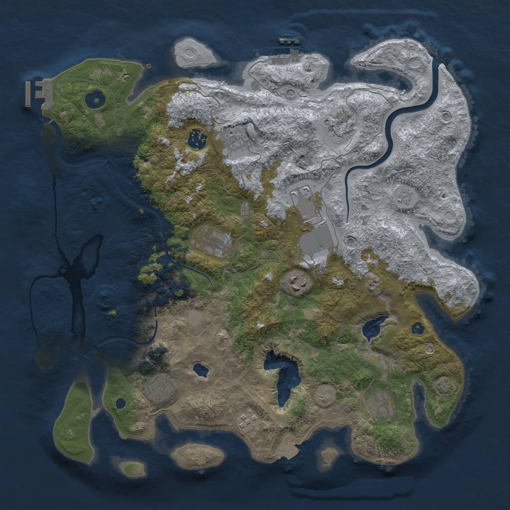 Rust Map: Procedural Map, Size: 4000, Seed: 119983, 15 Monuments