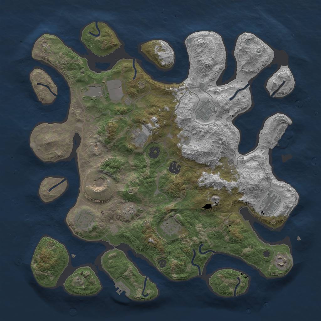 Rust Map: Procedural Map, Size: 4000, Seed: 261611, 15 Monuments