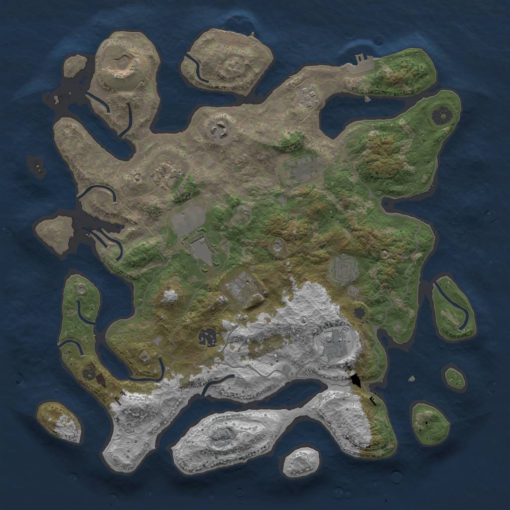 Rust Map: Procedural Map, Size: 4000, Seed: 282746, 15 Monuments