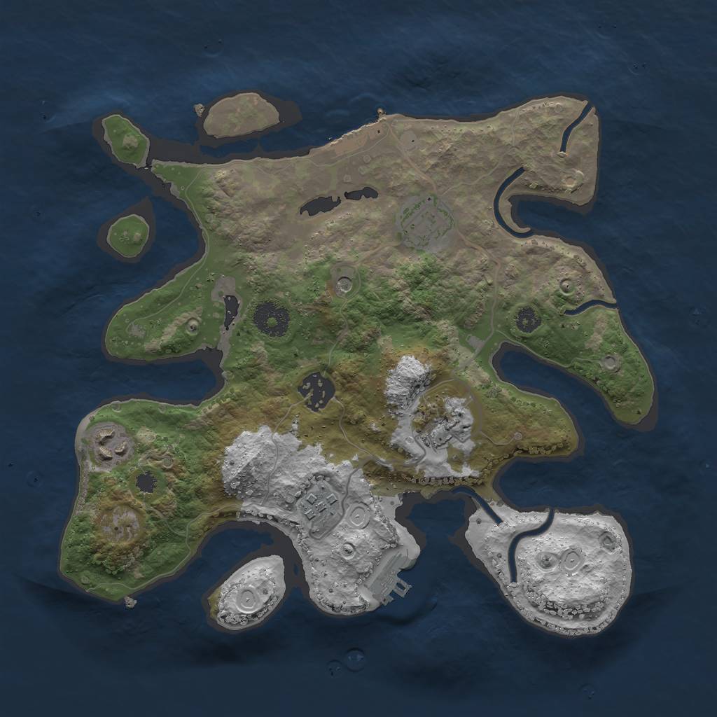 Rust Map: Procedural Map, Size: 3000, Seed: 2421168, 13 Monuments