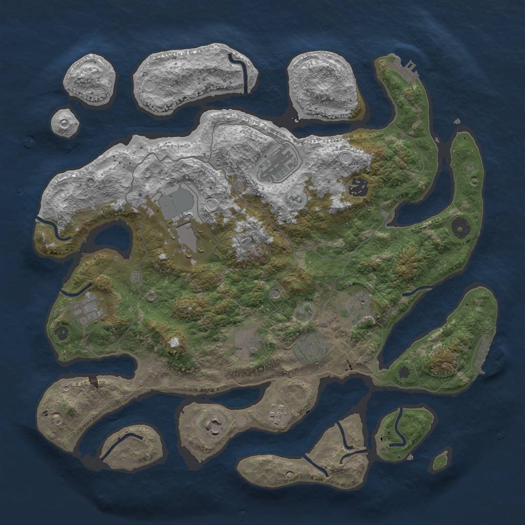 Rust Map: Procedural Map, Size: 4000, Seed: 126430, 17 Monuments