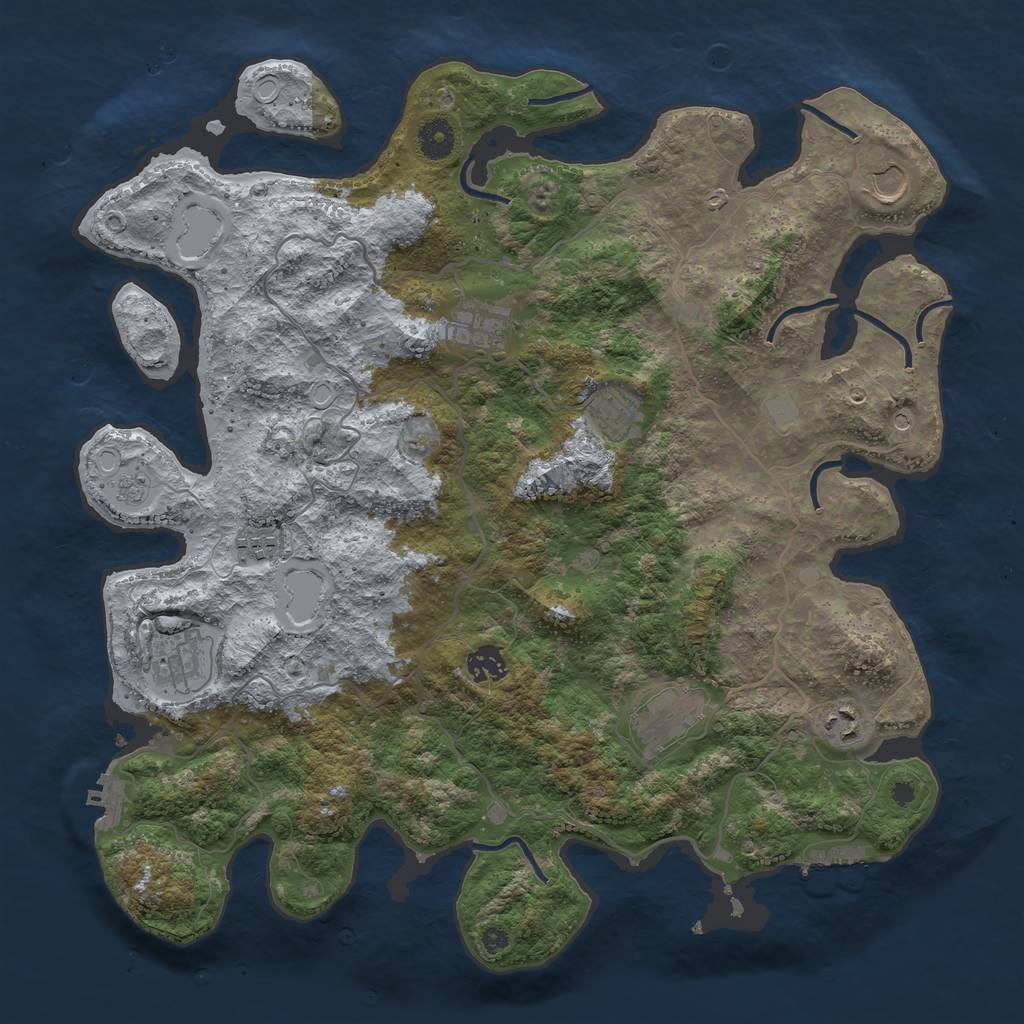 Rust Map: Procedural Map, Size: 4000, Seed: 45313180, 15 Monuments