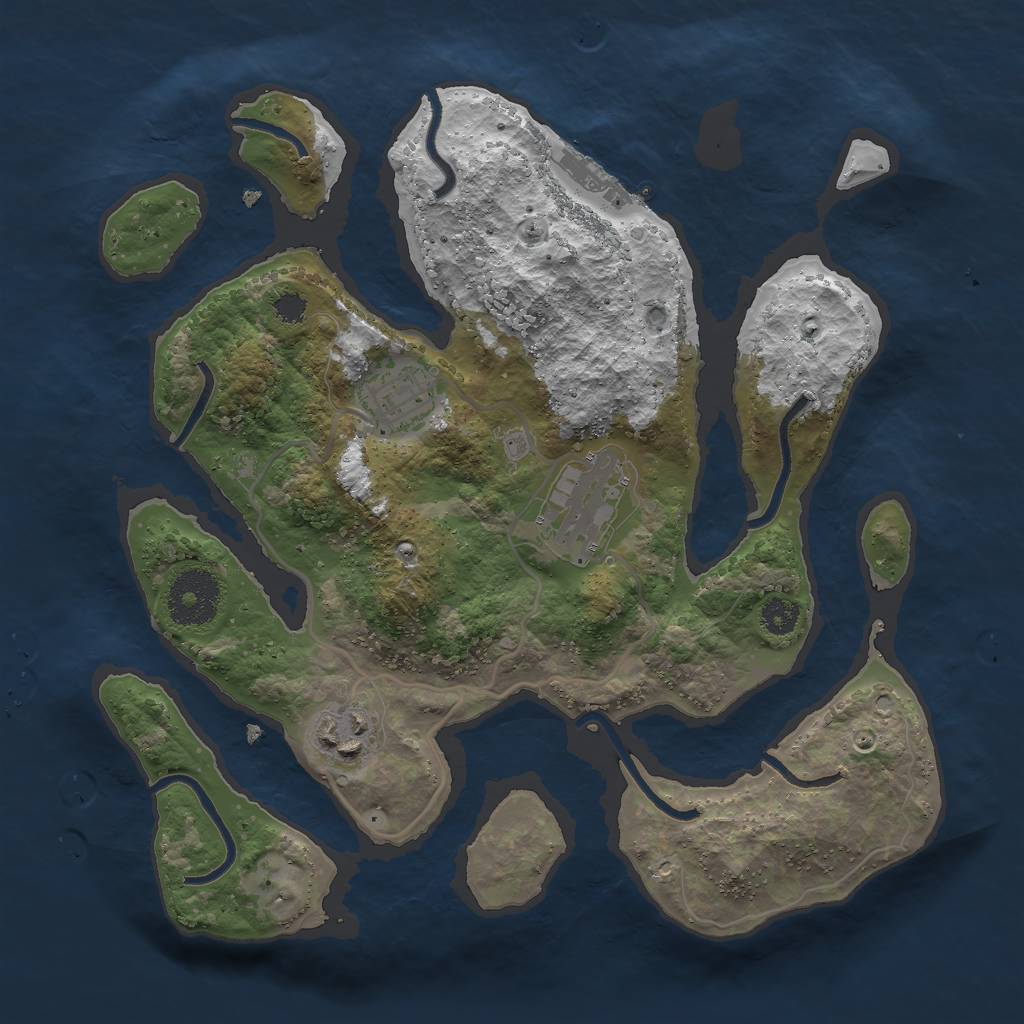 Rust Map: Procedural Map, Size: 2850, Seed: 5144, 6 Monuments