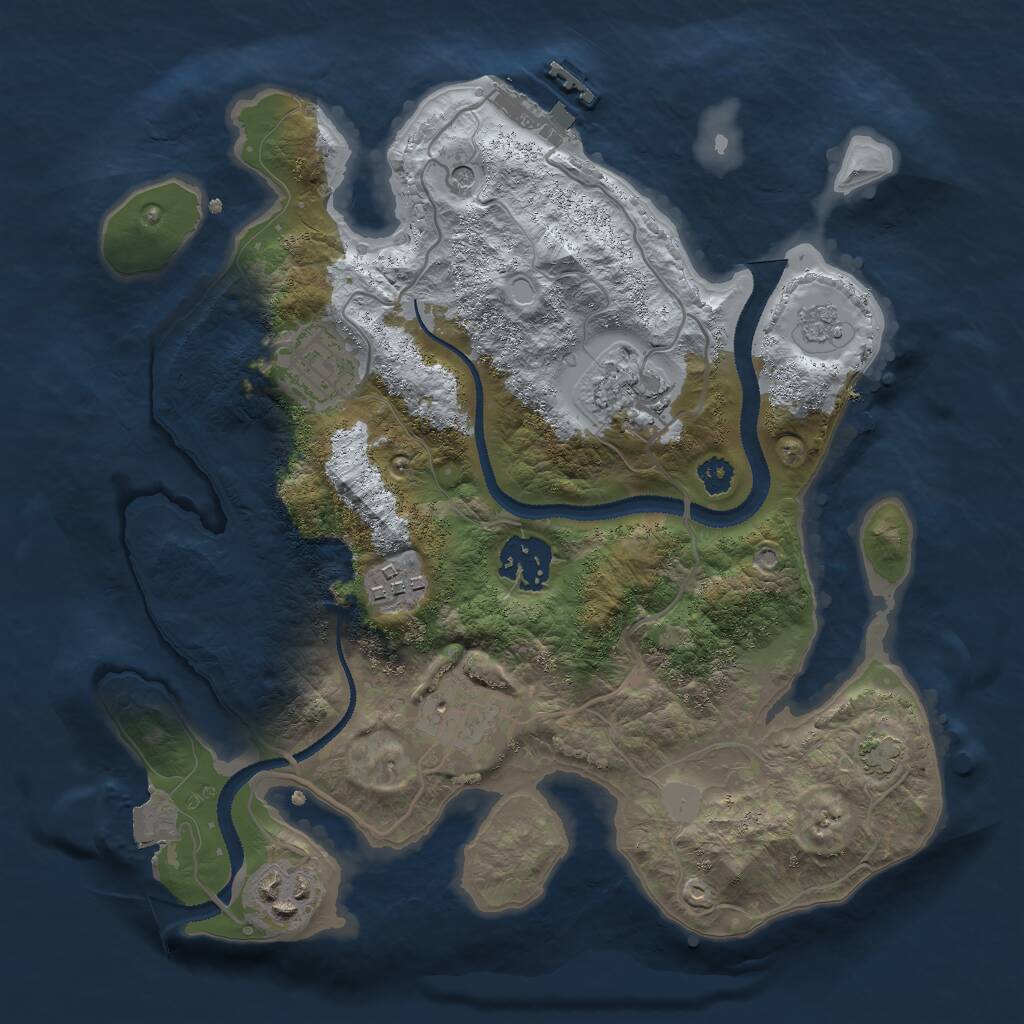 Rust Map: Procedural Map, Size: 2850, Seed: 5144, 11 Monuments