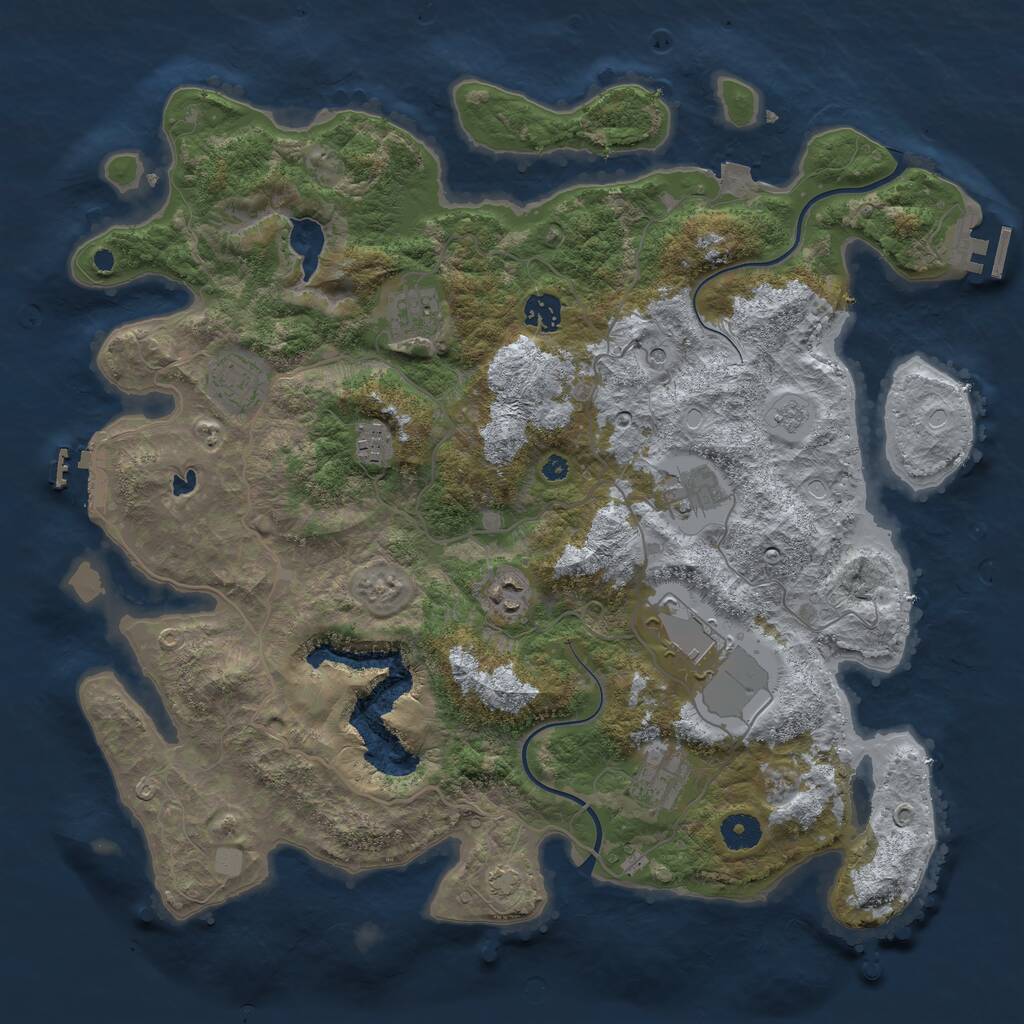 Rust Map: Procedural Map, Size: 4000, Seed: 75641, 14 Monuments