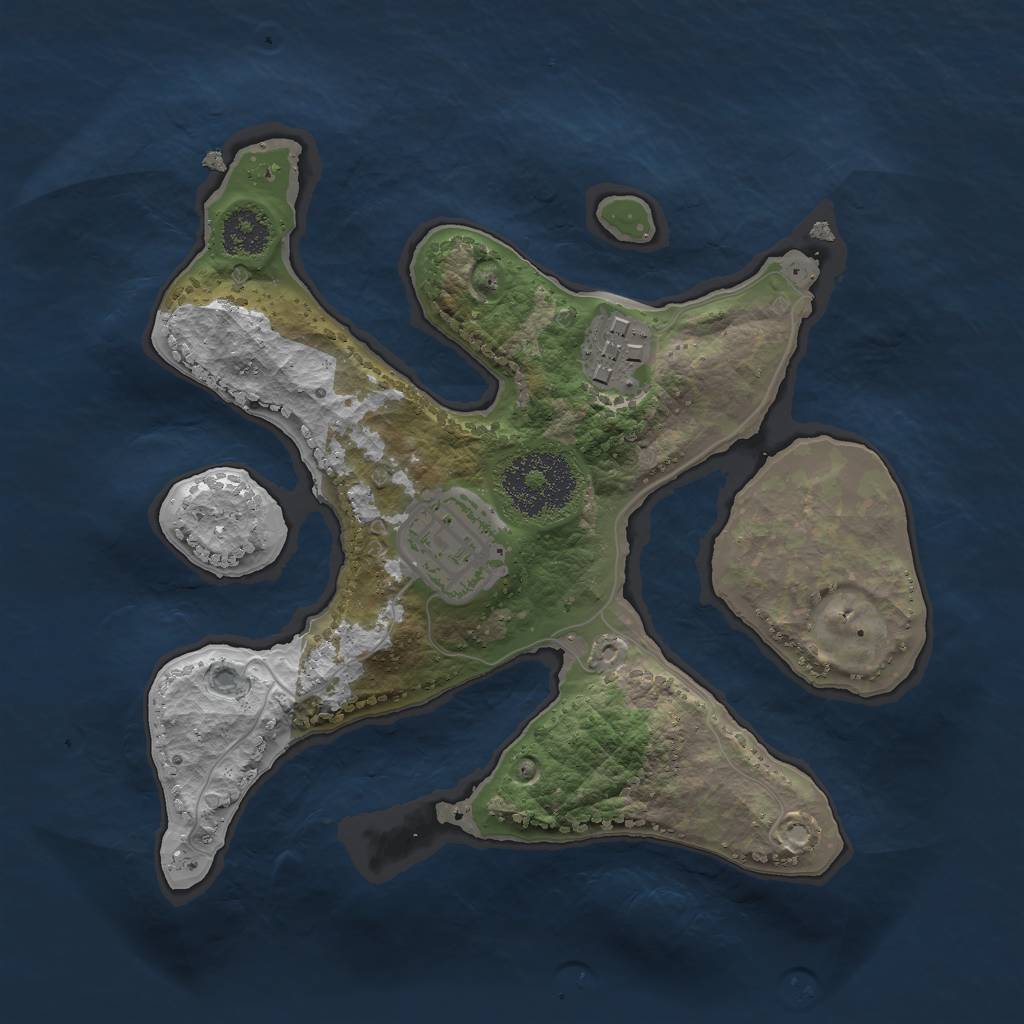 Rust Map: Procedural Map, Size: 2250, Seed: 533770783, 4 Monuments