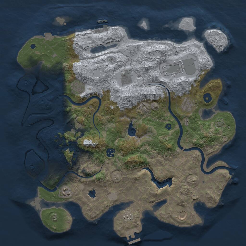 Rust Map: Procedural Map, Size: 4000, Seed: 196974, 15 Monuments