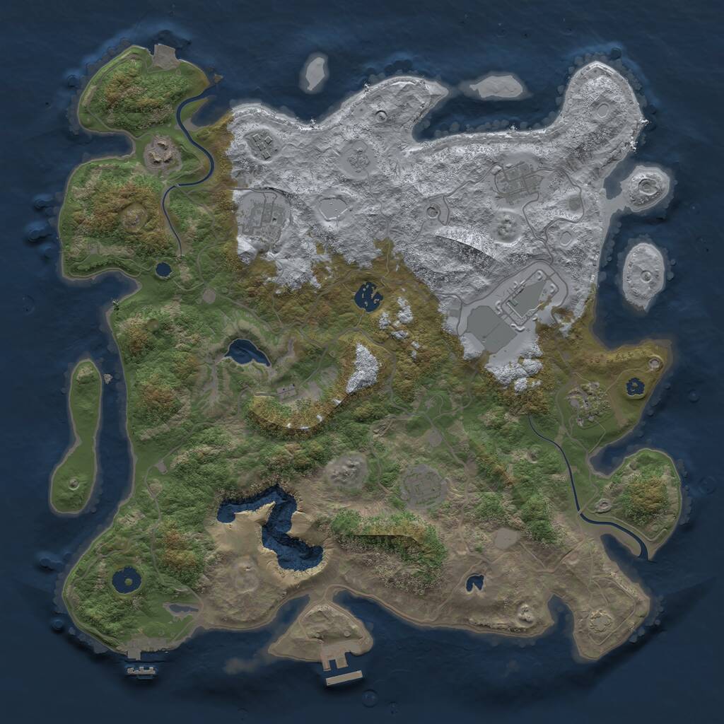 Rust Map: Procedural Map, Size: 4000, Seed: 962297, 14 Monuments