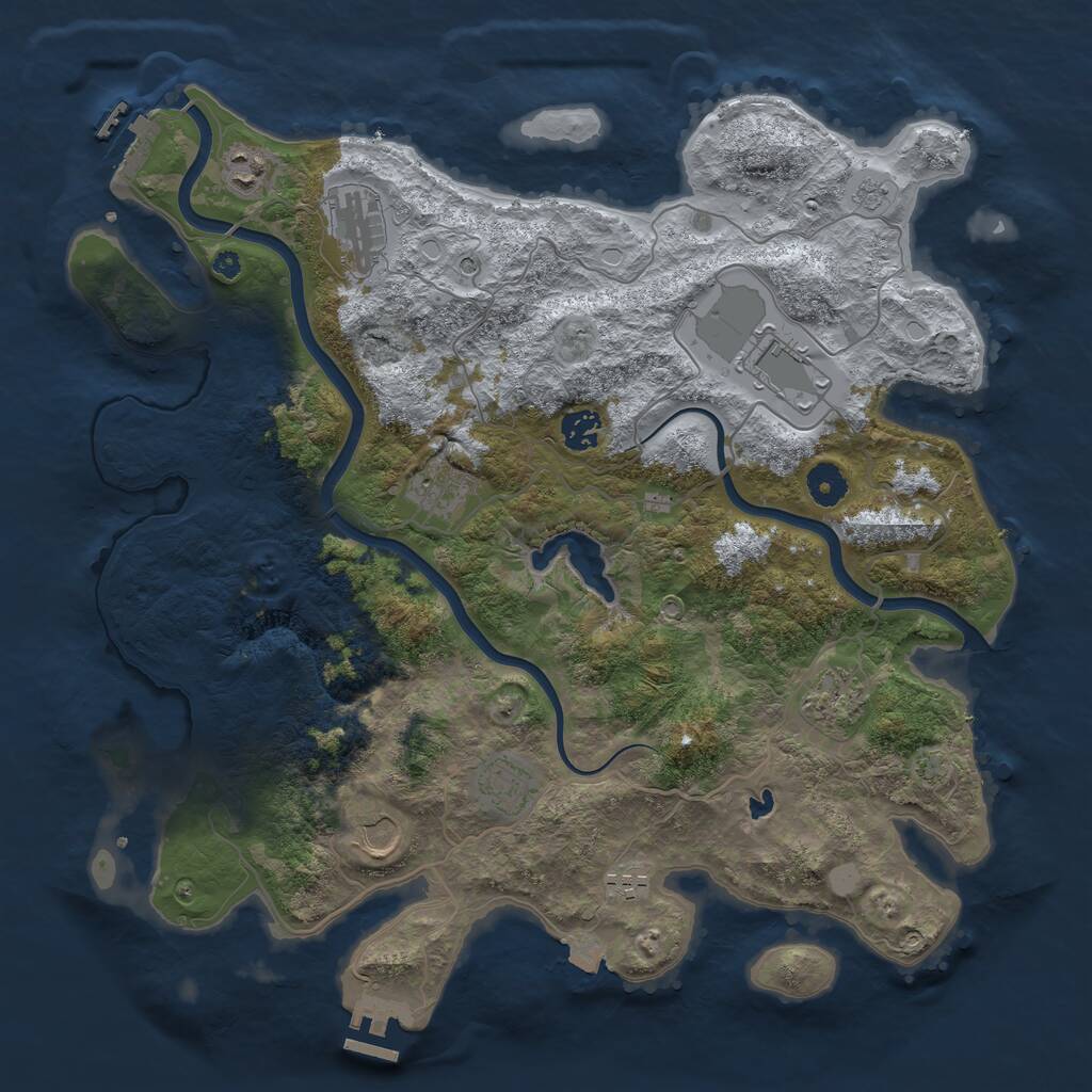 Rust Map: Procedural Map, Size: 4000, Seed: 951473, 15 Monuments