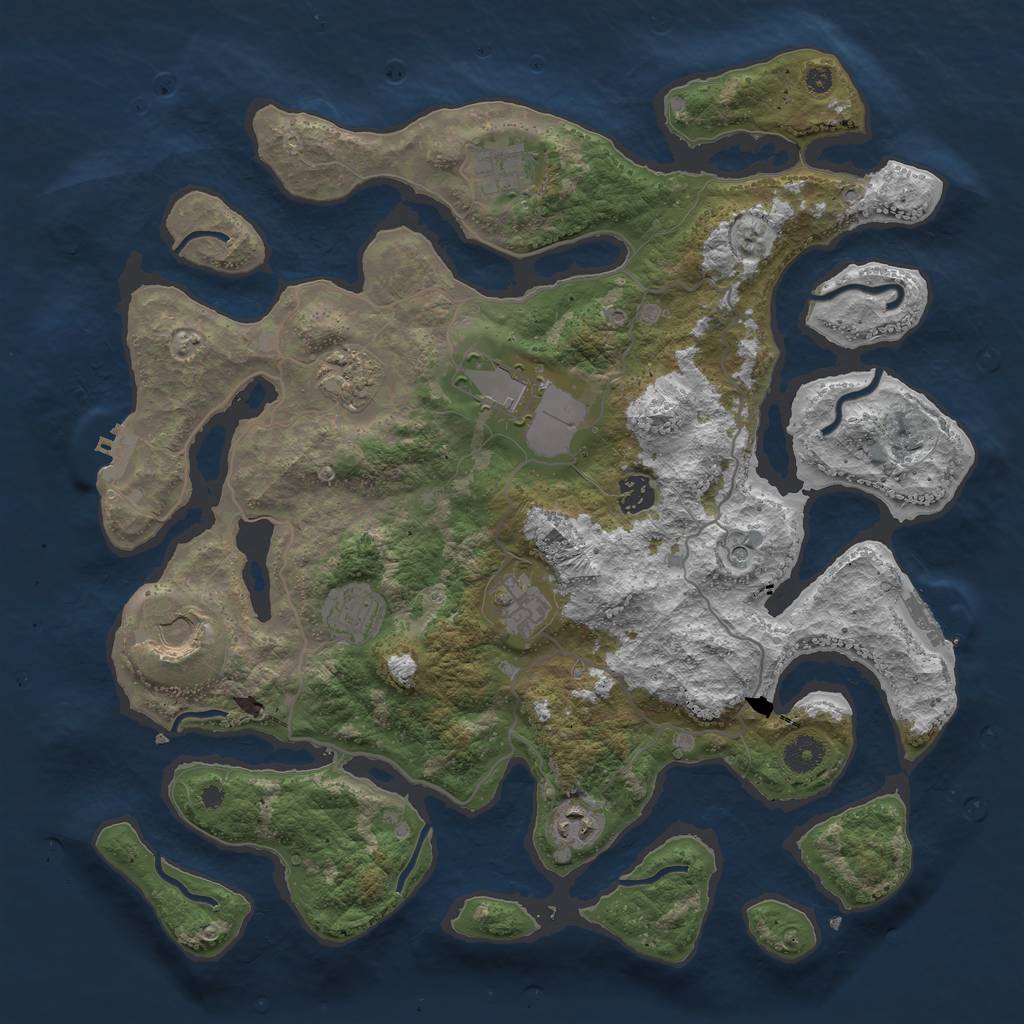 Rust Map: Procedural Map, Size: 4000, Seed: 540979, 13 Monuments