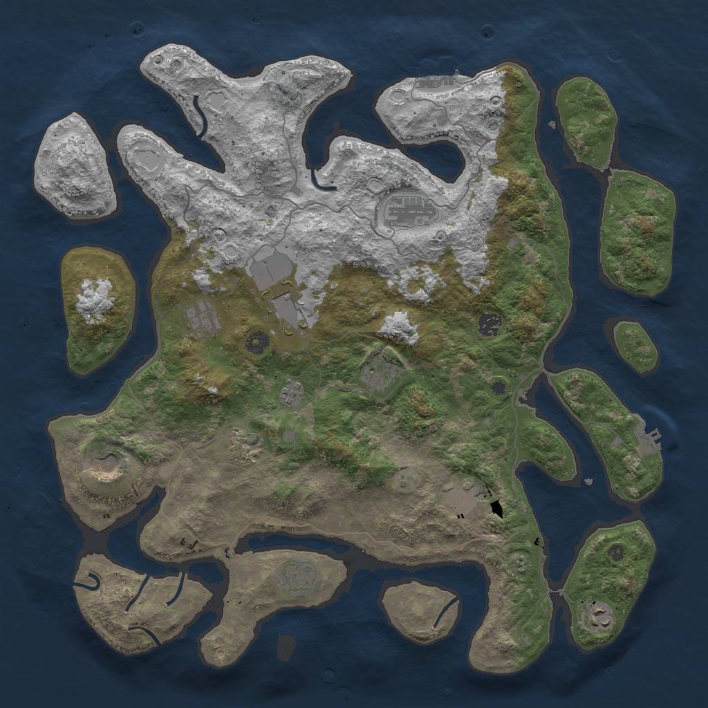 Rust Map: Procedural Map, Size: 4500, Seed: 260863580, 19 Monuments