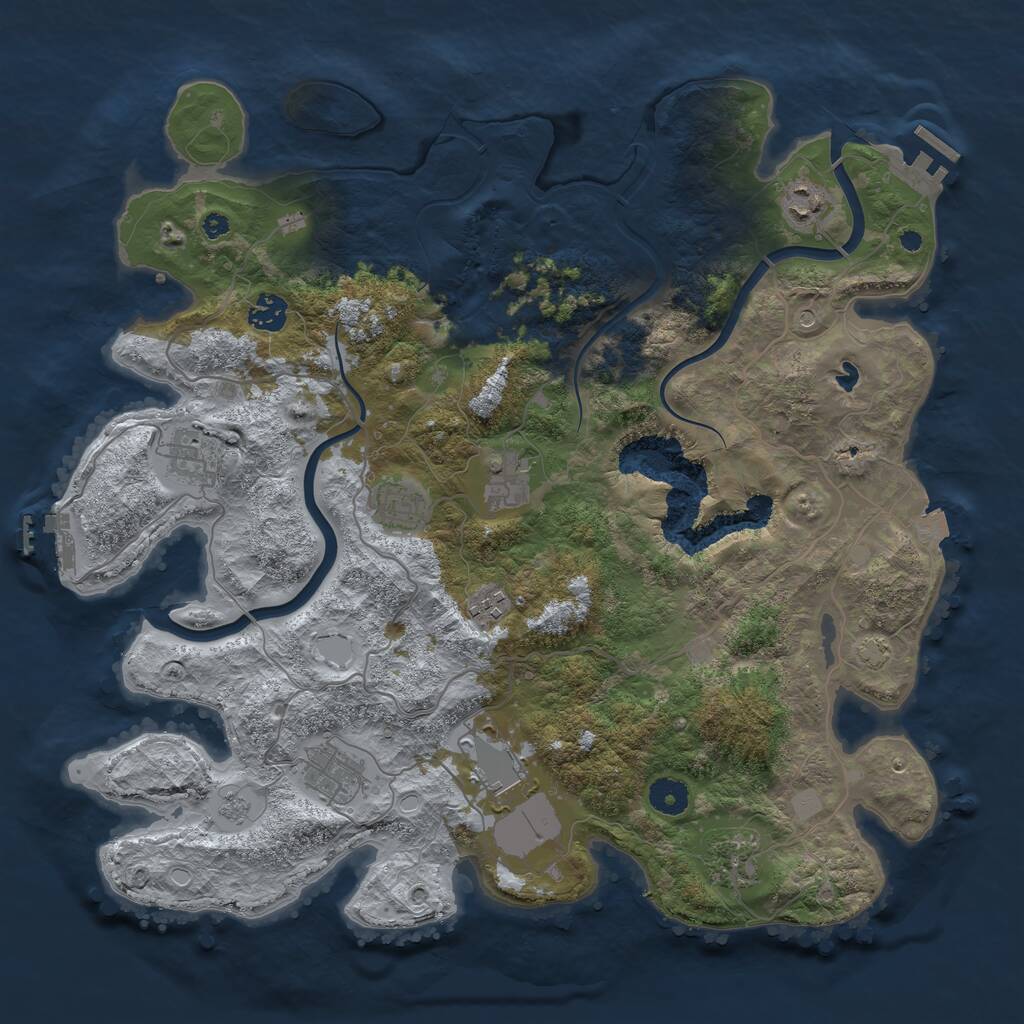 Rust Map: Procedural Map, Size: 4000, Seed: 424325, 15 Monuments