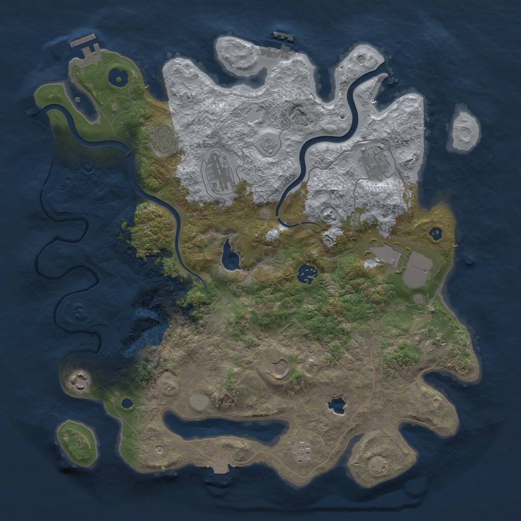 Rust Map: Procedural Map, Size: 4000, Seed: 799333, 15 Monuments