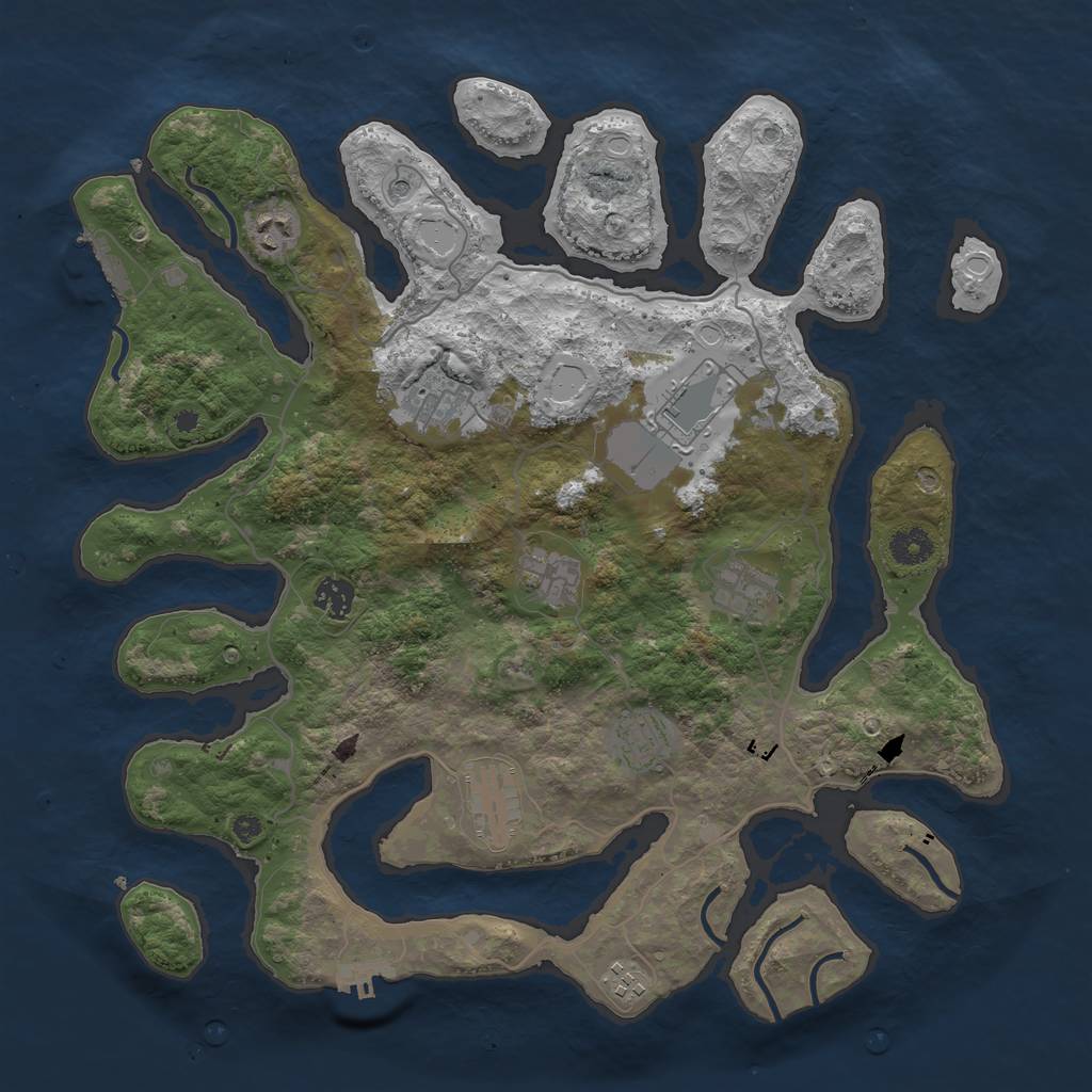 Rust Map: Procedural Map, Size: 4000, Seed: 799333, 20 Monuments