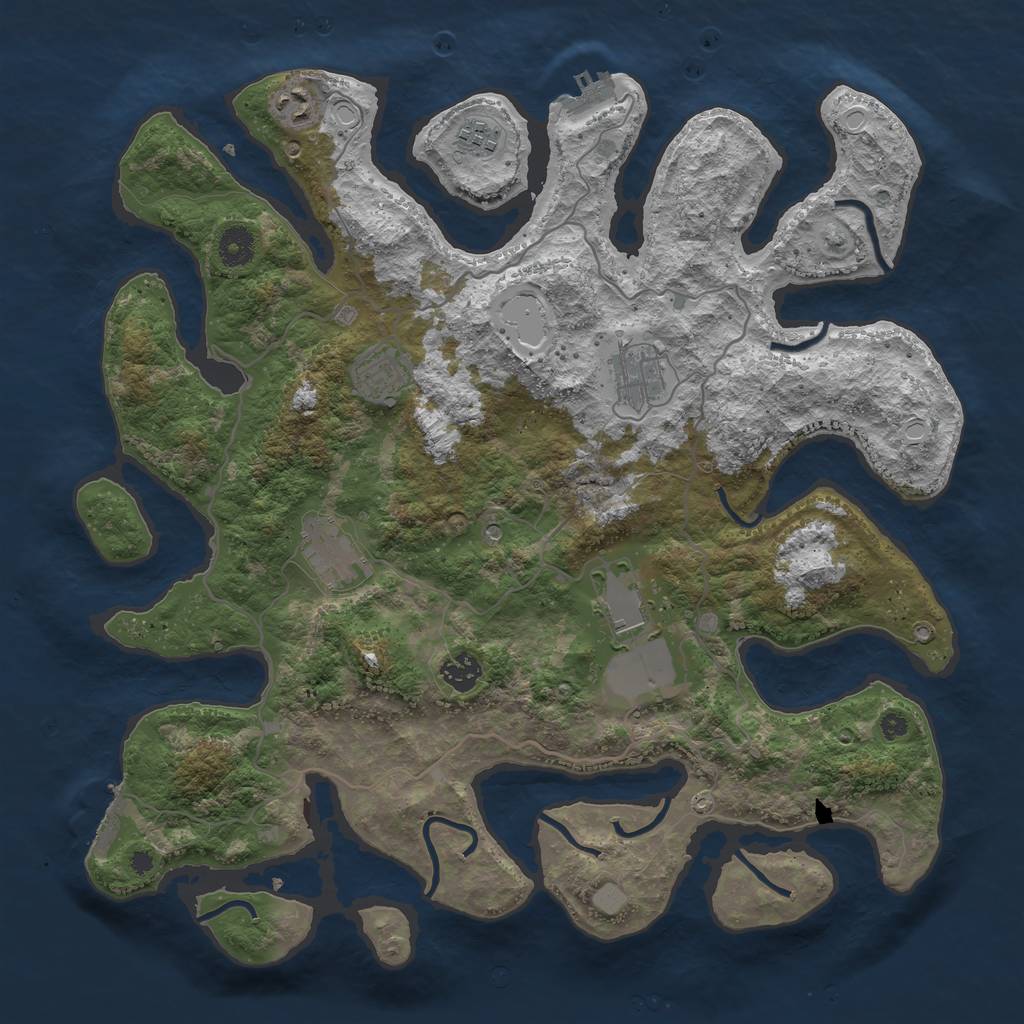 Rust Map: Procedural Map, Size: 4000, Seed: 511950, 15 Monuments