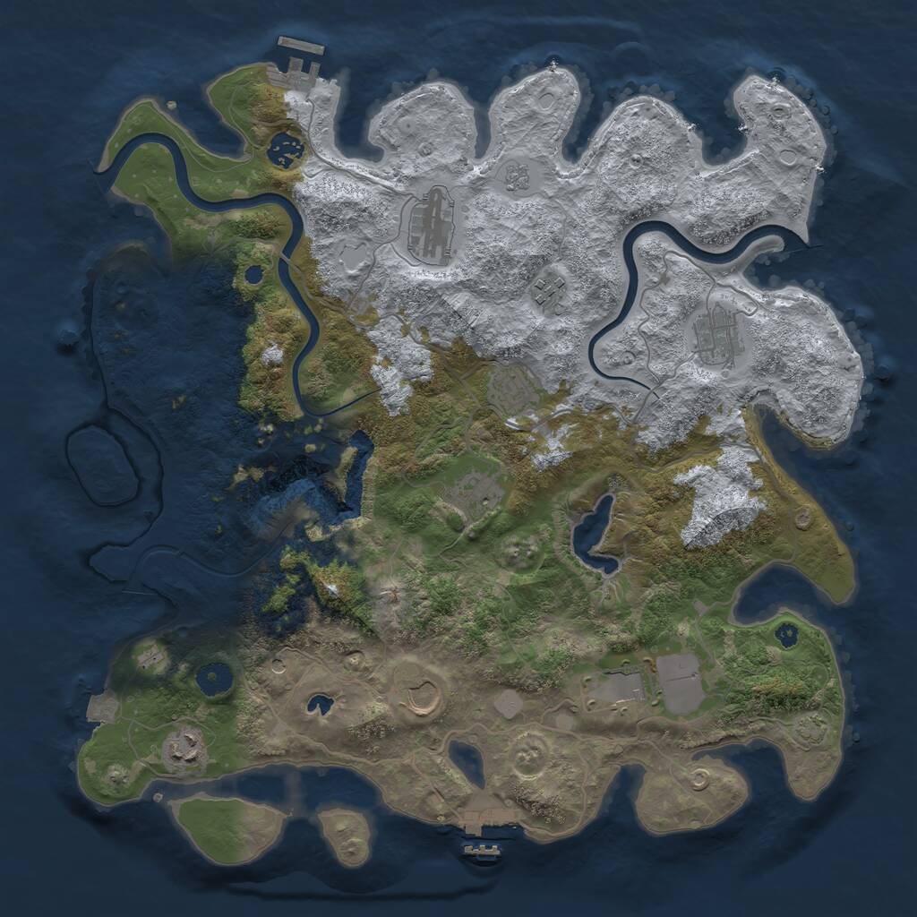 Rust Map: Procedural Map, Size: 4000, Seed: 511950, 15 Monuments