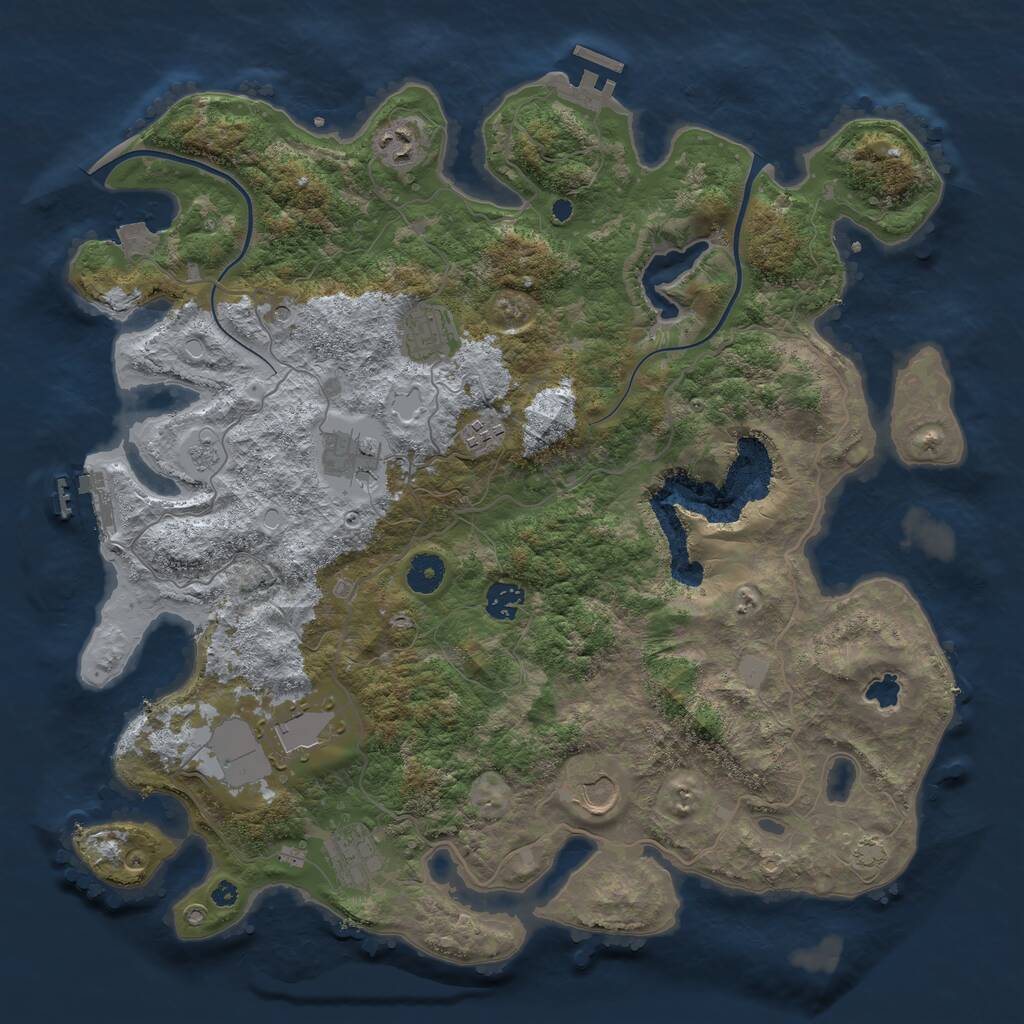 Rust Map: Procedural Map, Size: 4000, Seed: 820949, 14 Monuments