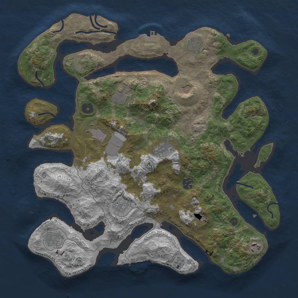 Rust Map: Procedural Map, Size: 4000, Seed: 406592, 15 Monuments