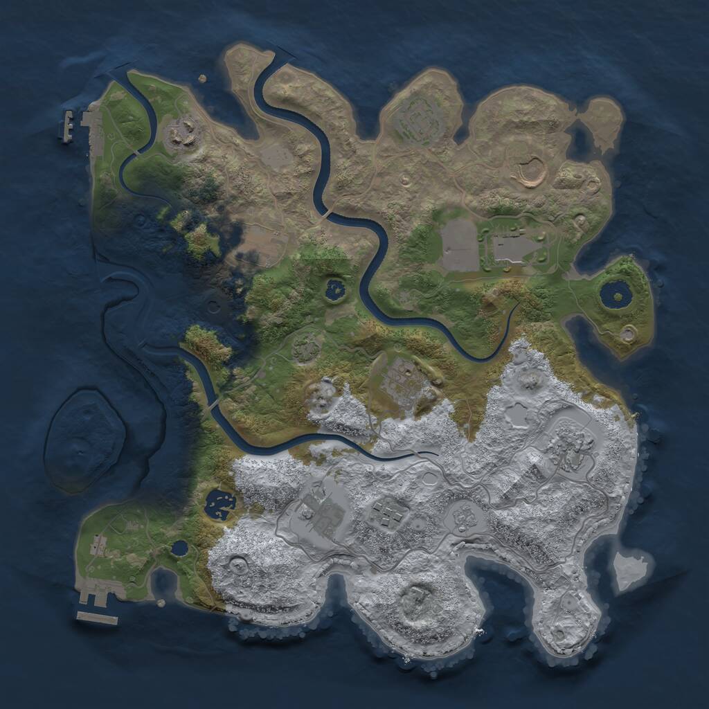 Rust Map: Procedural Map, Size: 3500, Seed: 1451324252, 16 Monuments