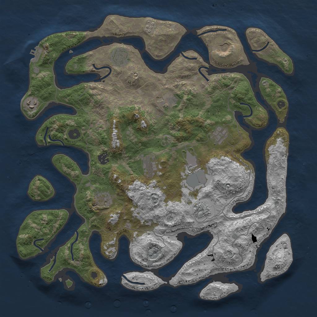 Rust Map: Procedural Map, Size: 4250, Seed: 350994, 15 Monuments