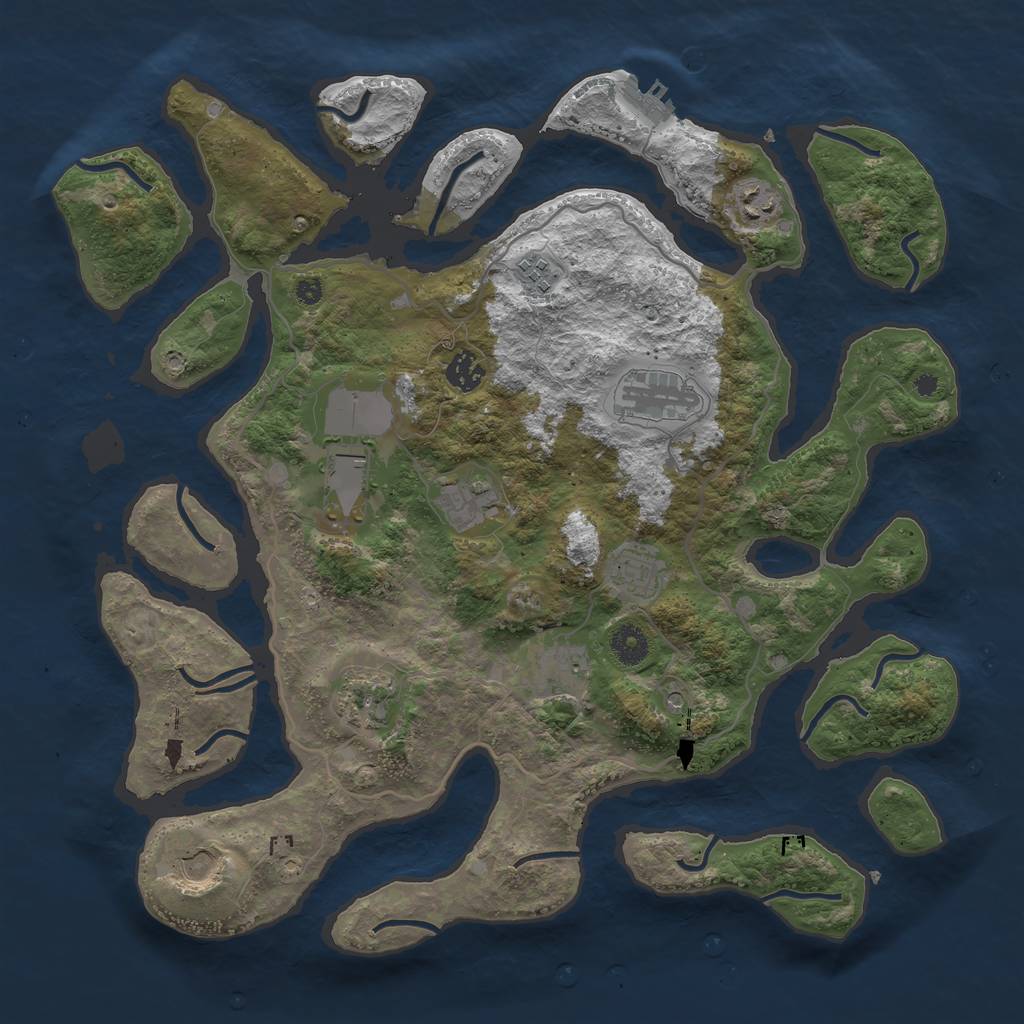 Rust Map: Procedural Map, Size: 4000, Seed: 904065, 14 Monuments