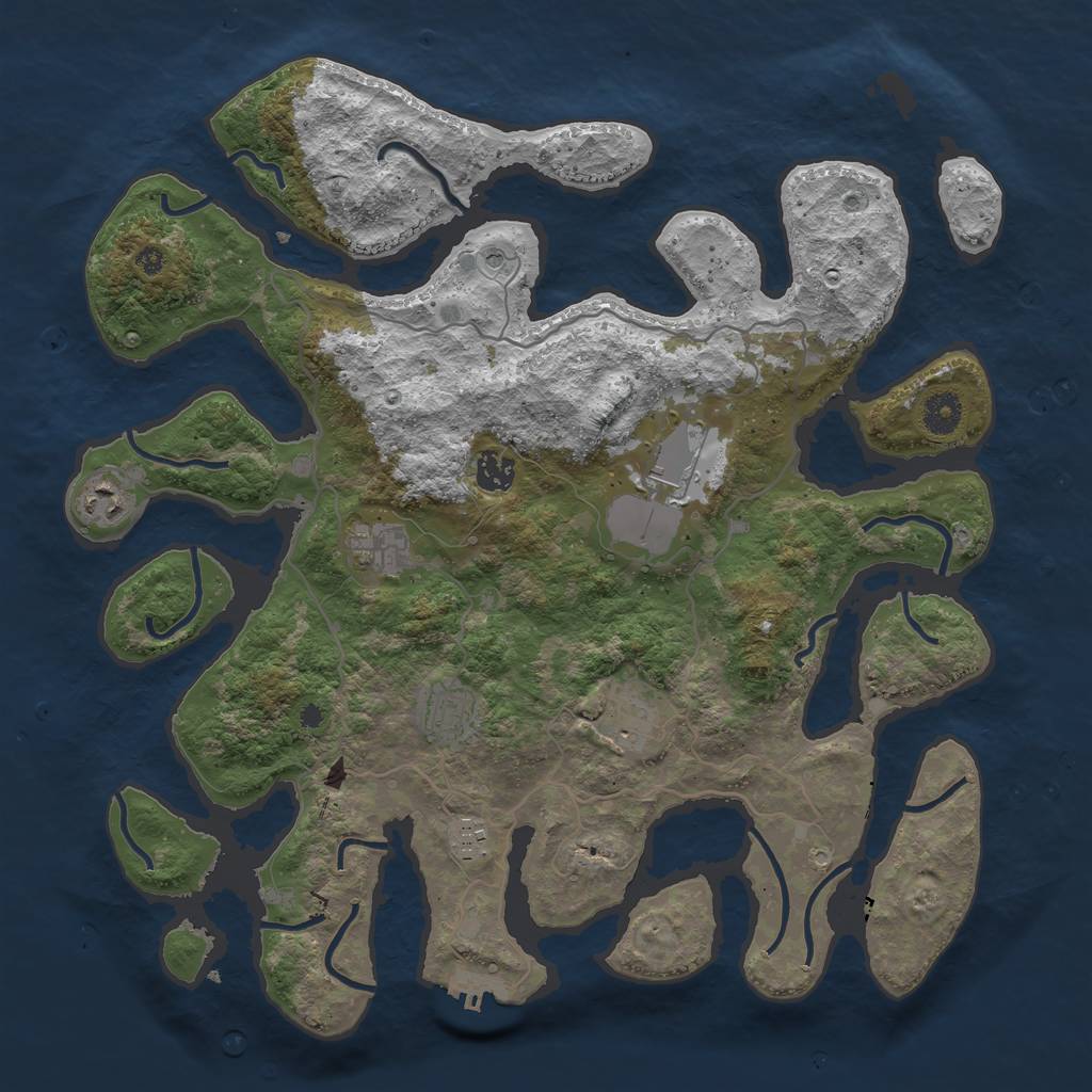 Rust Map: Procedural Map, Size: 4000, Seed: 699272, 11 Monuments