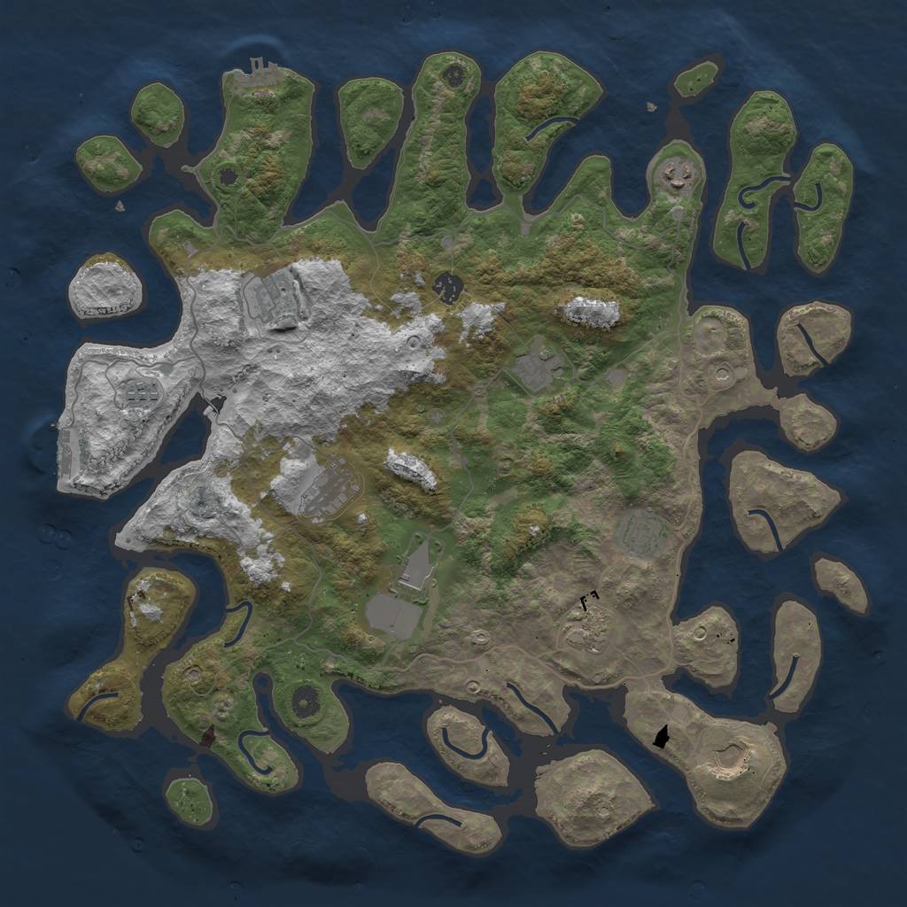 Rust Map: Procedural Map, Size: 4500, Seed: 6694352, 15 Monuments