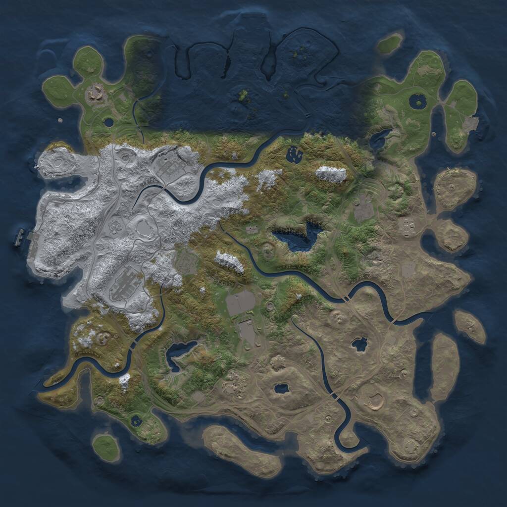 Rust Map: Procedural Map, Size: 4500, Seed: 6694352, 16 Monuments