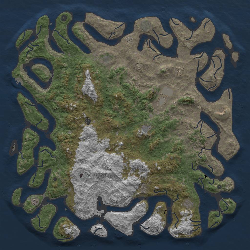 Rust Map: Procedural Map, Size: 6000, Seed: 94449982, 16 Monuments